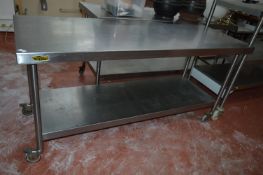 *Bartlett B-Line Mobile Stainless Steel Table with