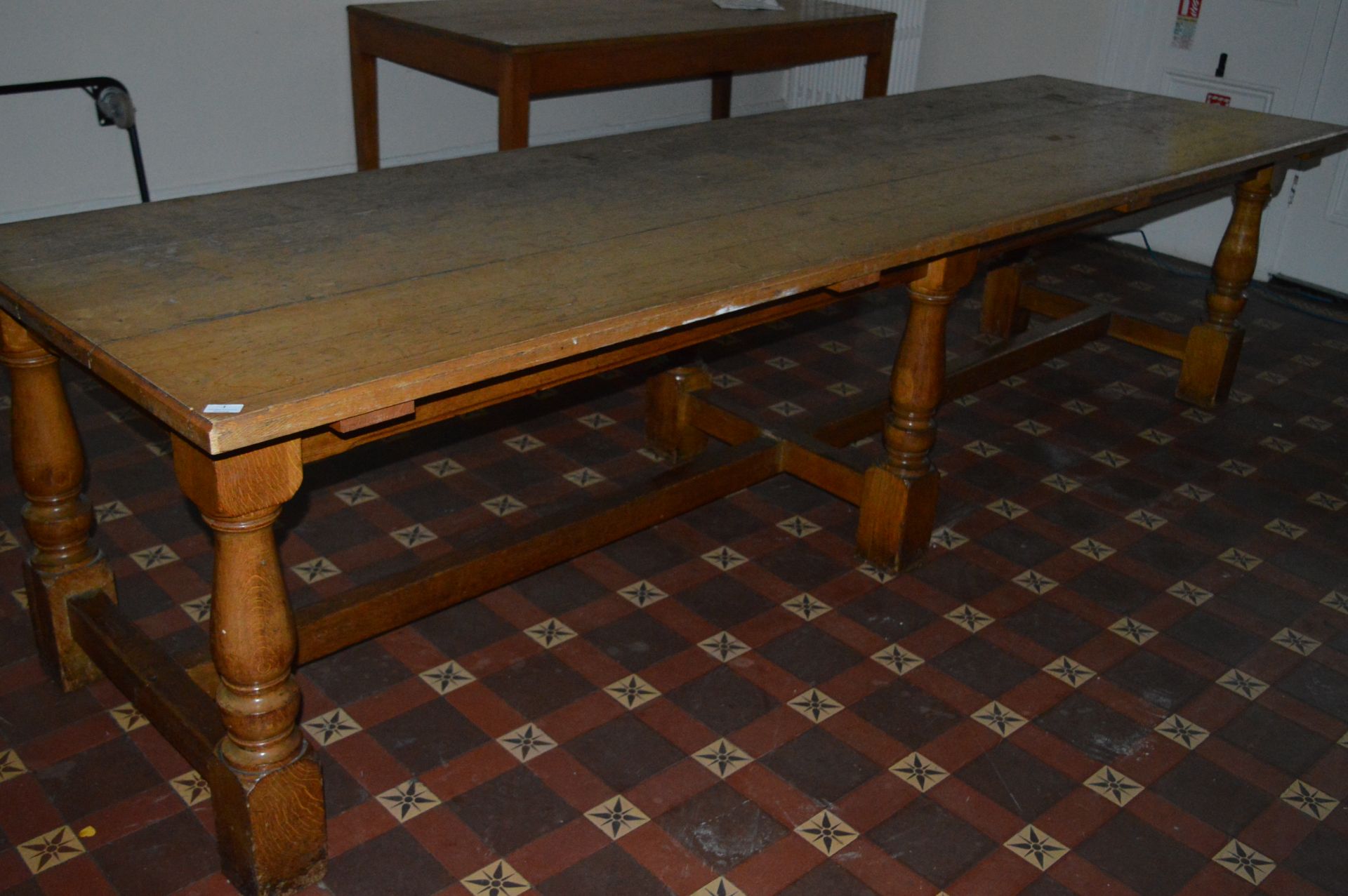 *Oak Six Leg Refectory Table 3x10ft