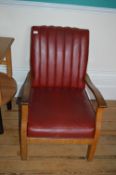 *Red Faux Leather Armchair