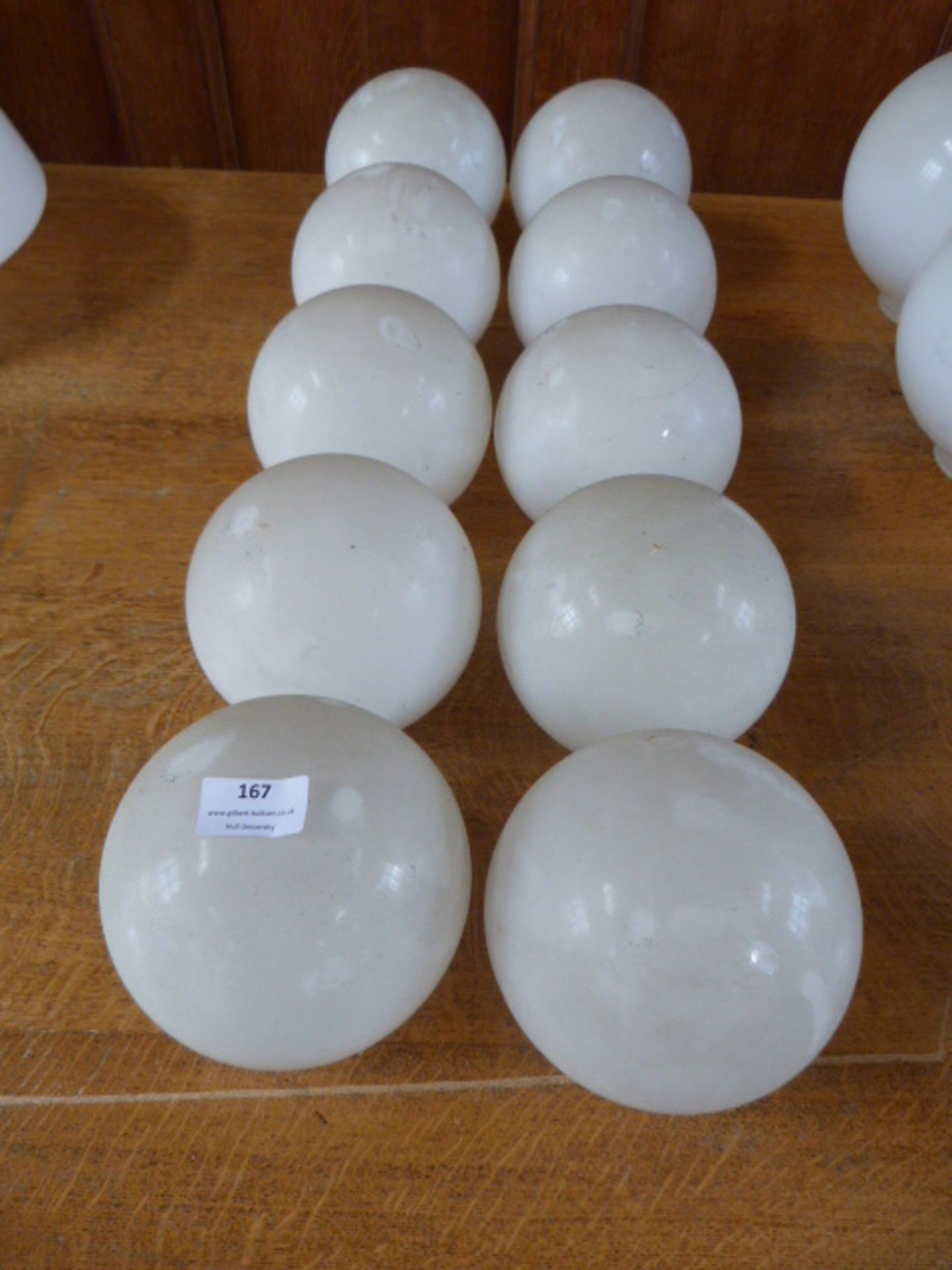 *Ten 6" White Glass Globes