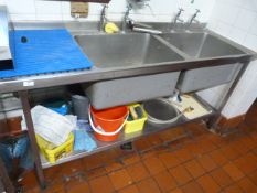 *Stainless Steel Commercial Double Sink Unit with