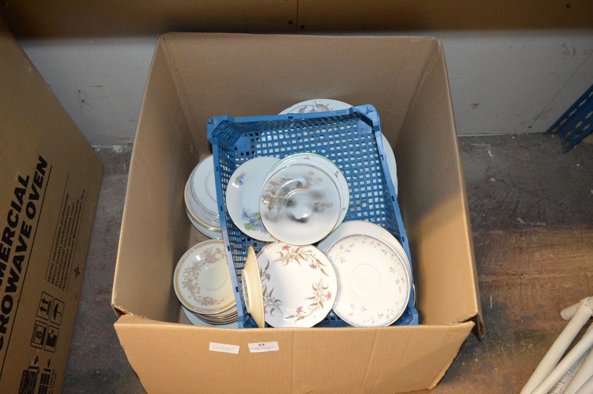Two Boxes of Plates, Meat Plates, Dishes, etc.