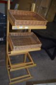 Wooden Display Rack with Baskets