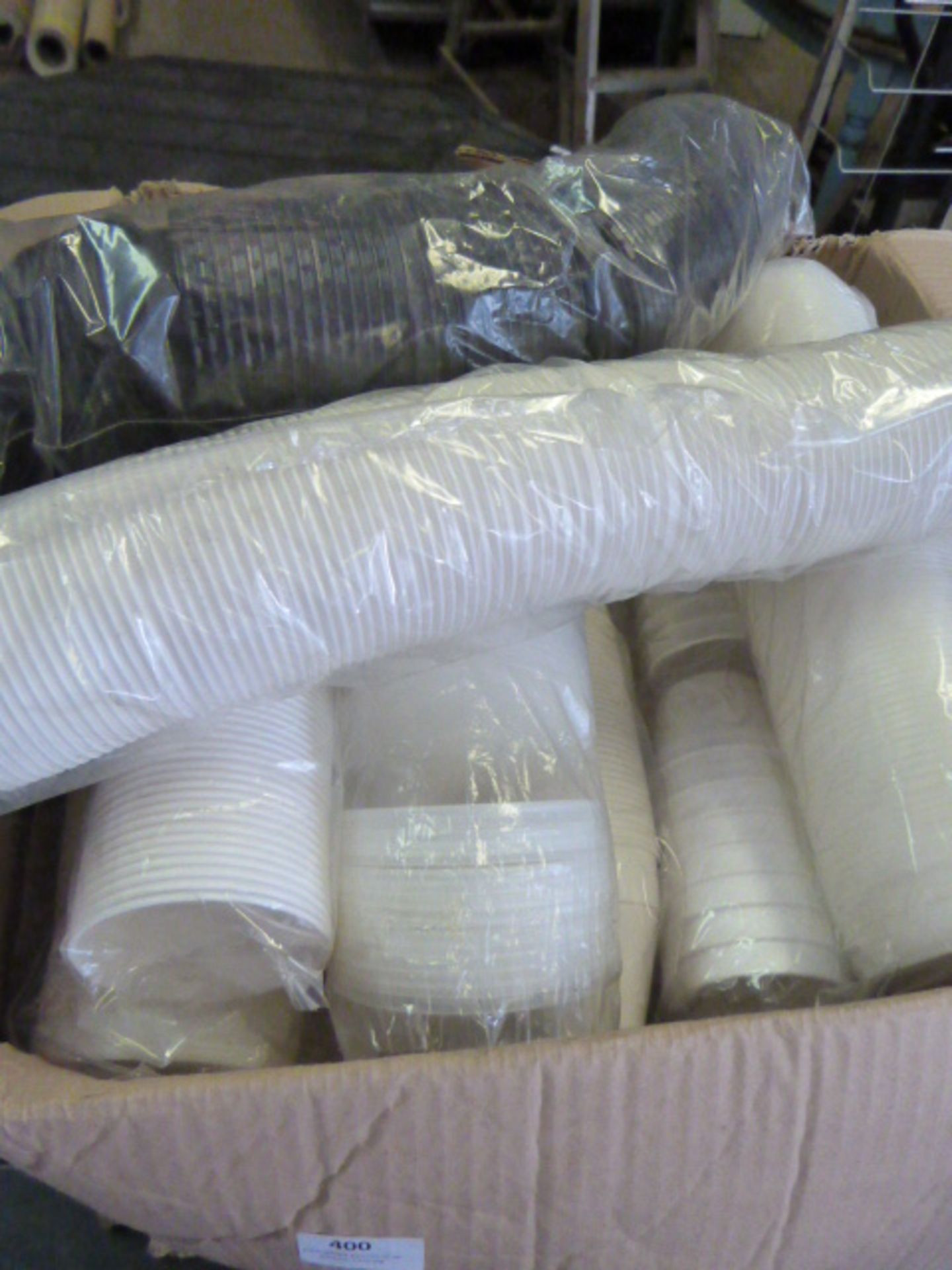 Box of Assorted Foam and Plastic Lids etc.