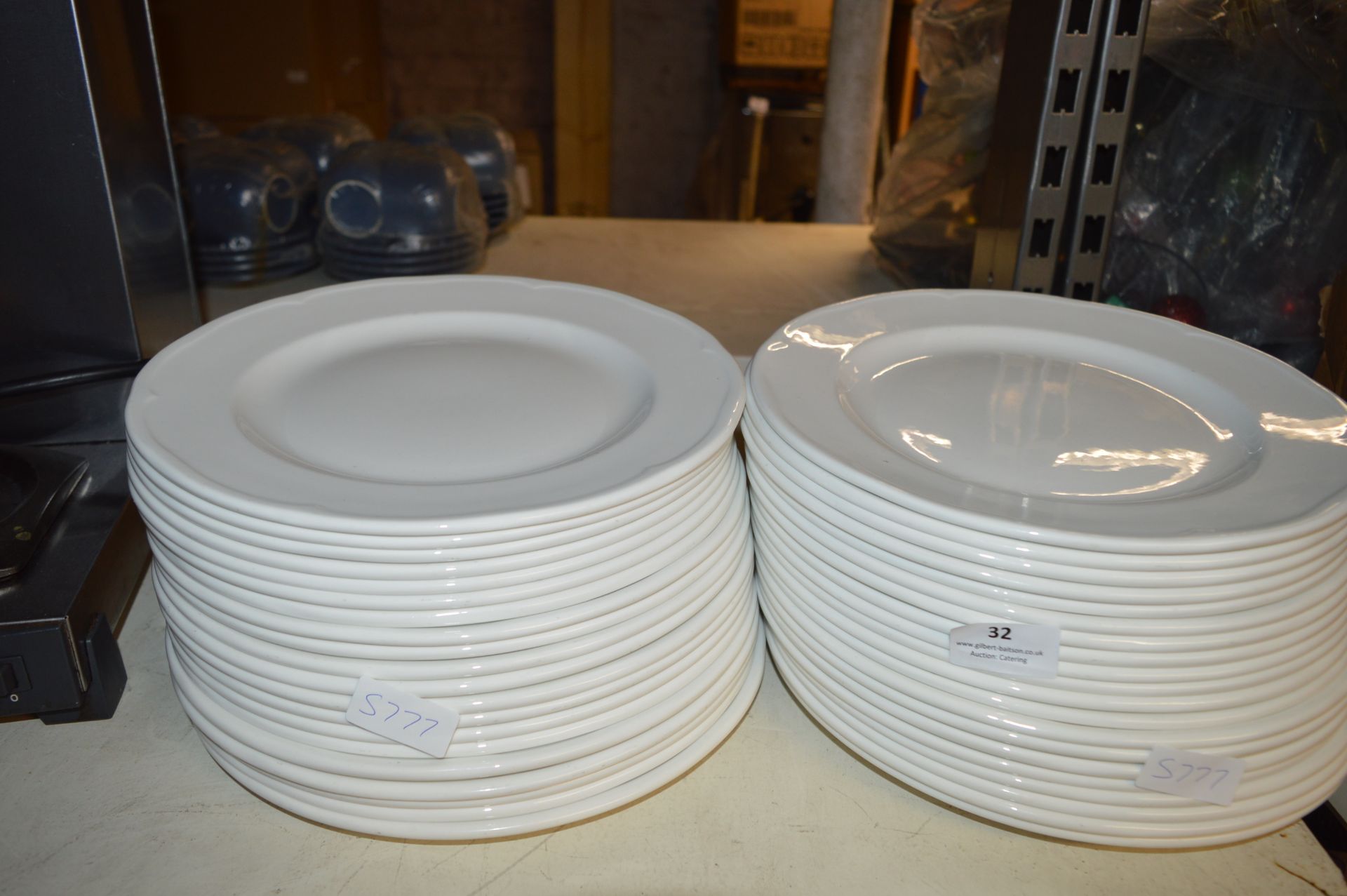 *Forty White Dinner Plates