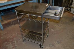 Stainless Steel Preparation Trolley with Basket, W