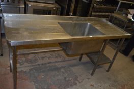 Stainless Steel Sink Unit 180x59x84cm
