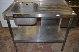 Stainless Steel Sink Unit with Shelf 100x60x85
