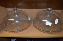 *Two Glass Cake Stands with Covers
