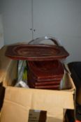 Box of Approximately 36 Place Mats and 13 Wooden D