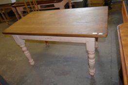 Oak Topped Antique Style Painted Kitchen Table 136