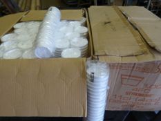 Two Boxes of Foam Food Tubs (Approx 200 Total)
