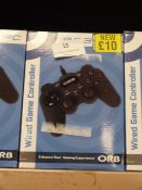 Five Orb Wired Gaming Controllers (PS3 and PC Comp