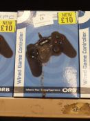 Five Orb Wired Gaming Controllers (PS3 and PC Comp