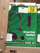 Five Orb Wired Chat Headsets (Xbox Compatible)