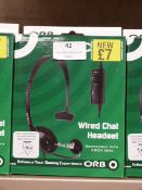 Five Orb Wired Chat Headsets (Xbox Compatible)