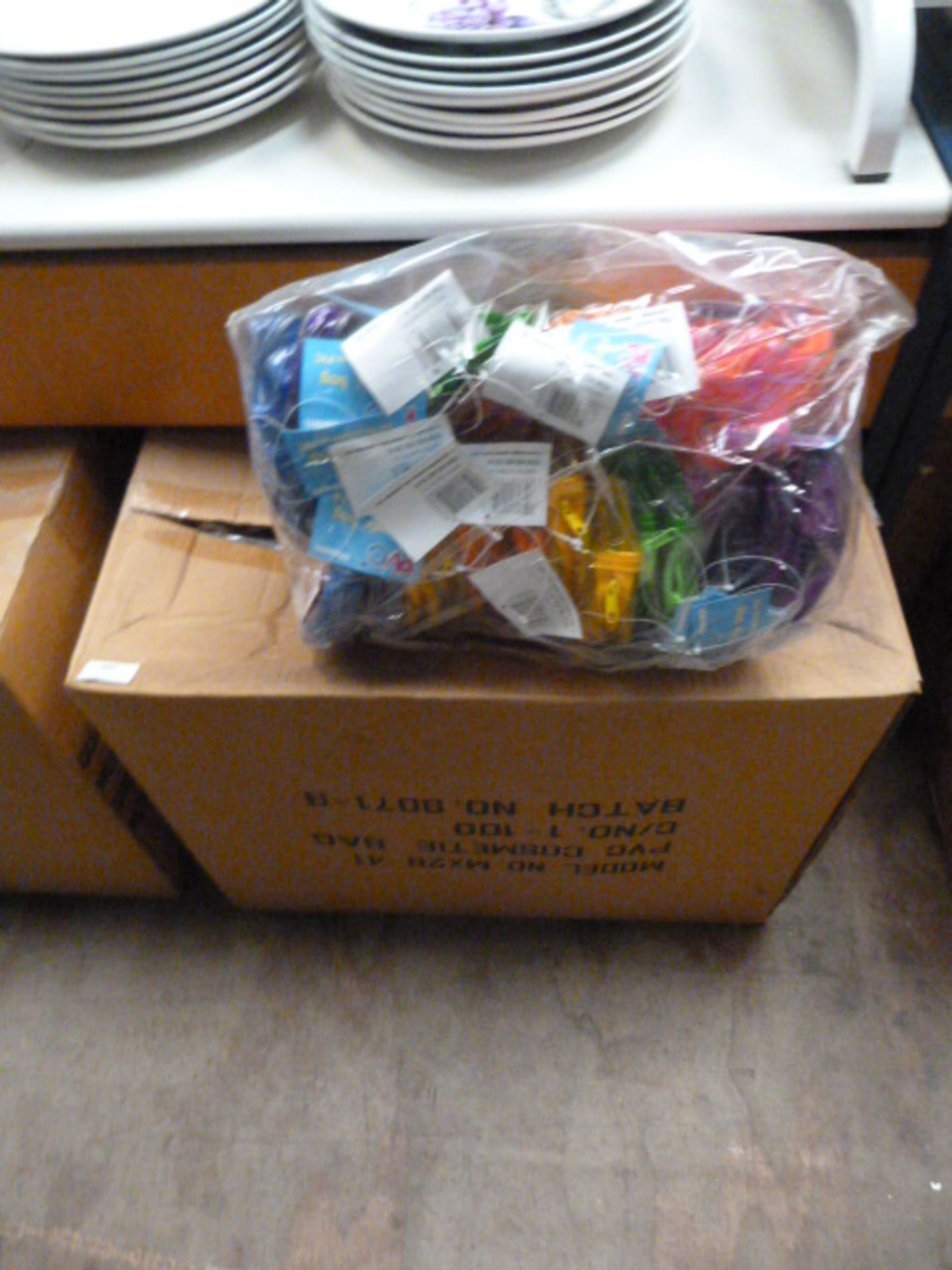 Box Containing 120 PVC Cosmetics Bags