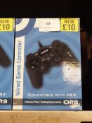 Five Orb Wired Gaming Controllers (PS3 and PC Comp