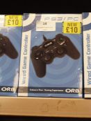 Five Orb Wired Gaming Controllers (PS3 and PC Comp