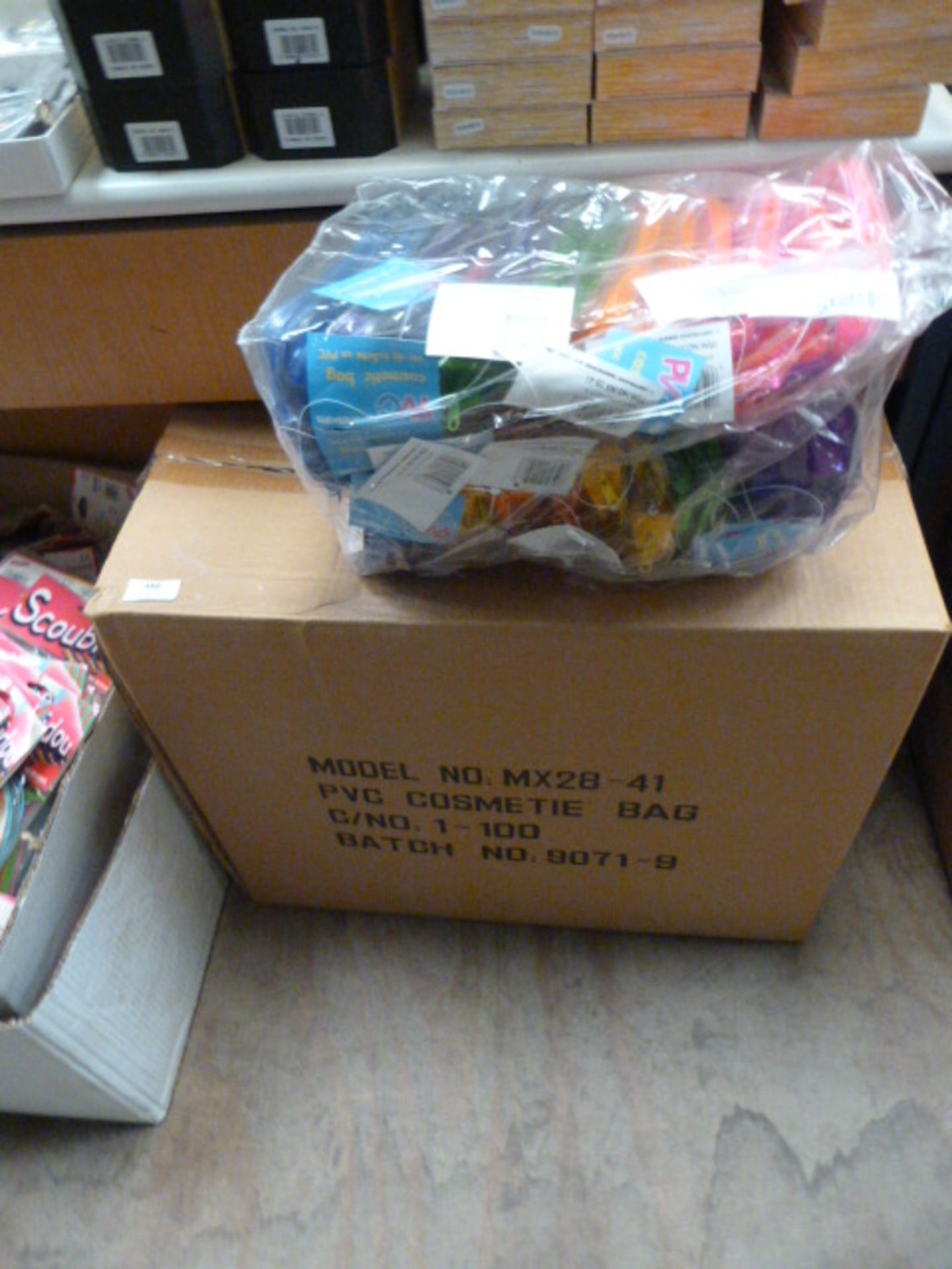 Box Containing 120 PVC Cosmetics Bags