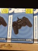 Five Orb Wired Gaming Controllers (PS3 and PC Comp