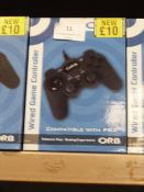 Five Orb Wired Gaming Controllers (PS3 and PC Comp