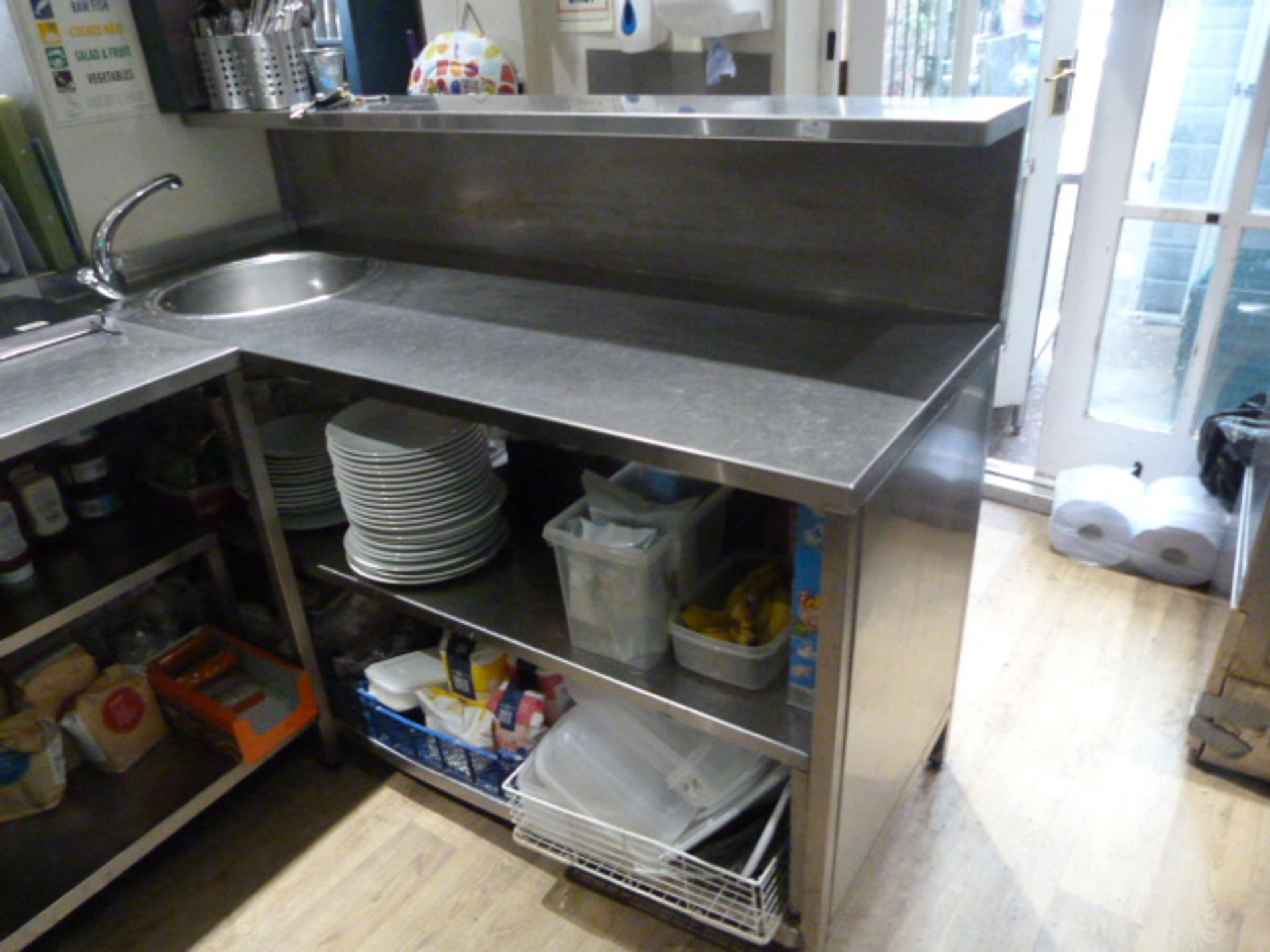 *Stainless Steel Counter with Sink and Serve Over 5