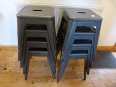 *Eight Stackable Metal Stools