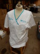 *Box Containing 38 HA2368 White Tunics Size:18 Short