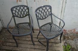 Two Pairs of Metal Garden Chairs