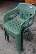 Four Plastic Garden Chairs