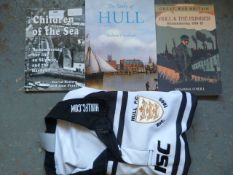 Three Hull History Books and a Hull FC Shirt