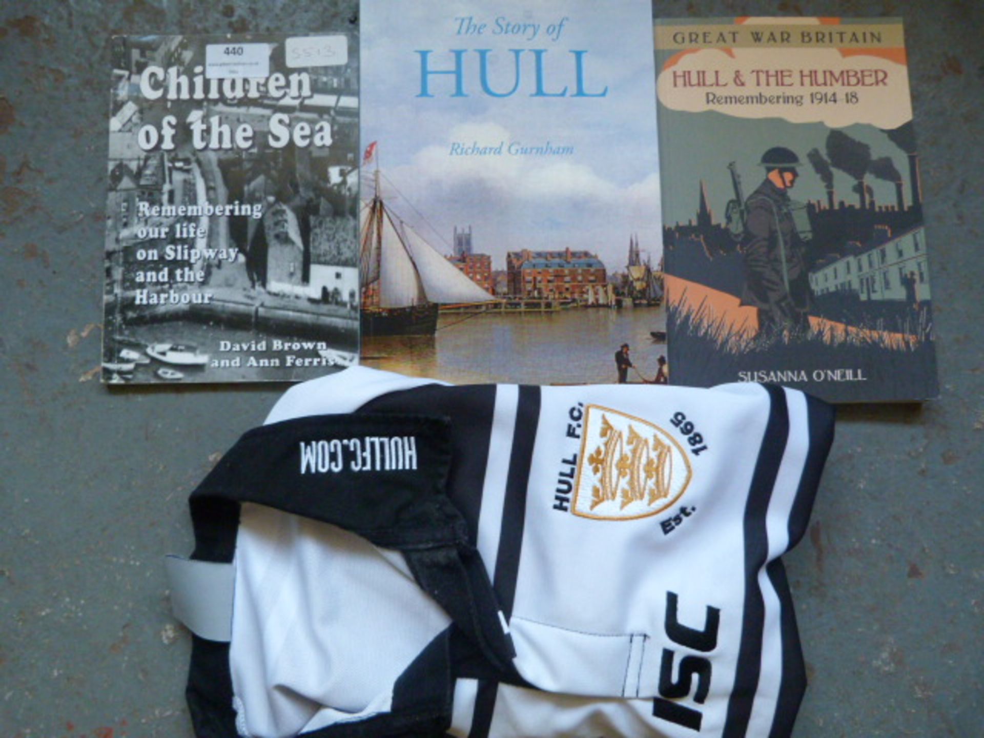 Three Hull History Books and a Hull FC Shirt