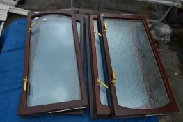 Six Glazed Mahogany Effect Windows