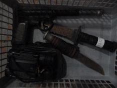 Sheath Knife, Binoculars, Gat Air Pistol and a Sur