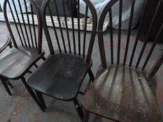 Three Vintage Spindle Back Chairs