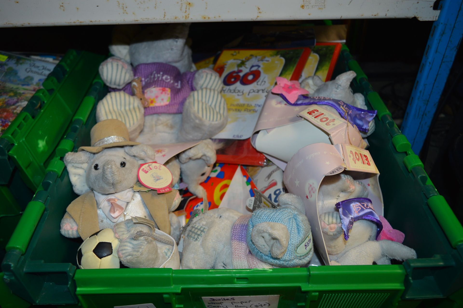 Box of soft Toys and Greetings Cards