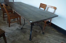 *Rectangular Dining Table on Wrought Iron Base