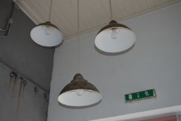 *Three Copper Effect Lamp Shades