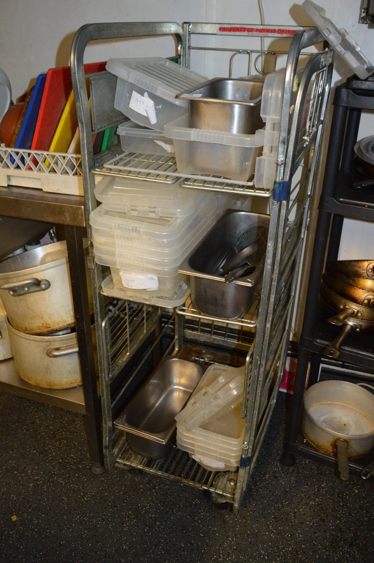 *Kitchen Trolley Containing Assorted Bain Marie In