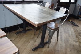 *Three Rectangular Table on Metal Bases with Wood