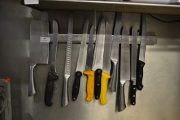 *Magnetic Knife Rack with Chefs Knives