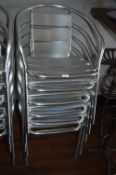 *Six Tubular Aluminium Stackable Chairs