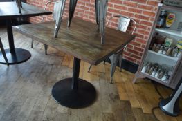 *Seven Square Dining Table on Tubular Pedestal Bas