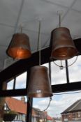 *Three Copper Painted Bucket Lamp Shades