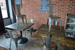 *Ten Industrial Style Metal Framed Chairs with Woo