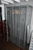 *Bank of Four Wire Mesh Lockers