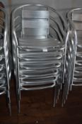 *Six Tubular Aluminium Stackable Chairs