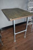 *Galvanised Pipe and Timber Posy Style Table