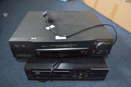 Mitsubishi VHS Player and a Philips CD Player
